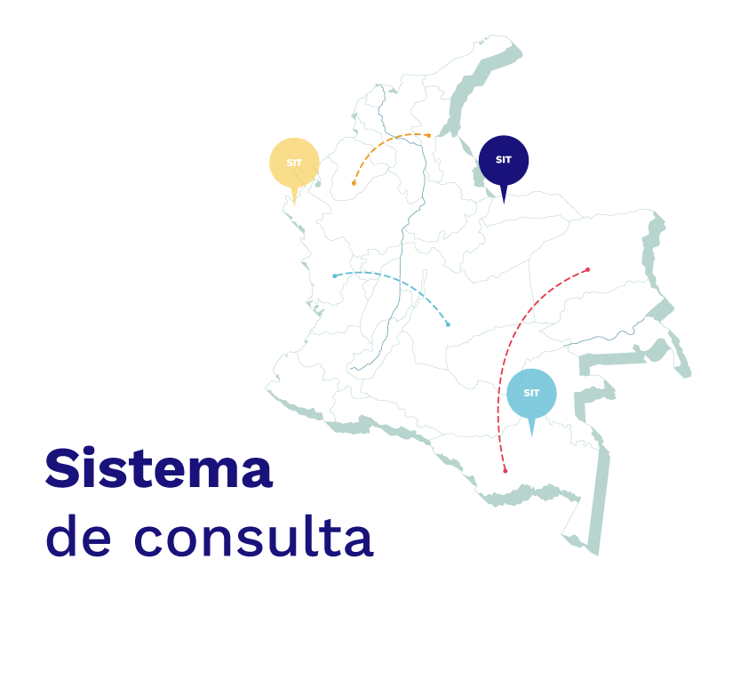 mapa de colombia, texto que dice sistema de consulta